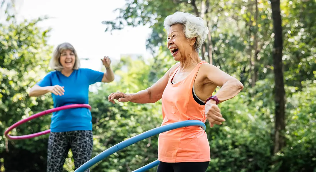 Senior Women Hula Hooping